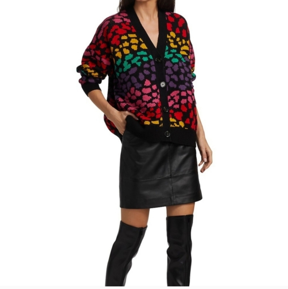 Farm Rio Rainbow Leopard Cardigan
